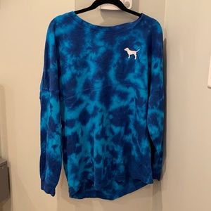 Tie-dye PINK crew neck lightweight sweatshirt